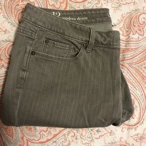 Ann Taylor Loft...grey pin strip jeans